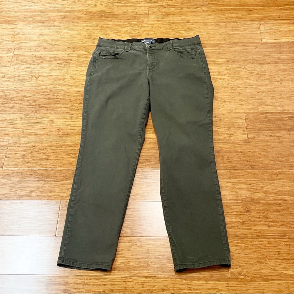 Democracy Dark Green Gray AB-Solution Straight-Leg Jeans. Size 16W.
